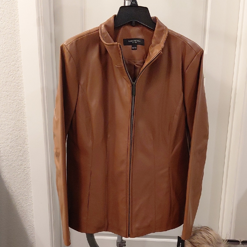 Kenneth Cole New York Tan Leather Jacket
